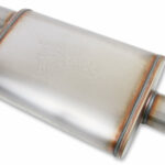 Flowmonster einddemper Ø63.5mm/2.5'' rvs (offset)