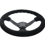 NRG Stuur 350mm 76mm dish, Suede, Blauwe stiksels - Afbeelding 3
