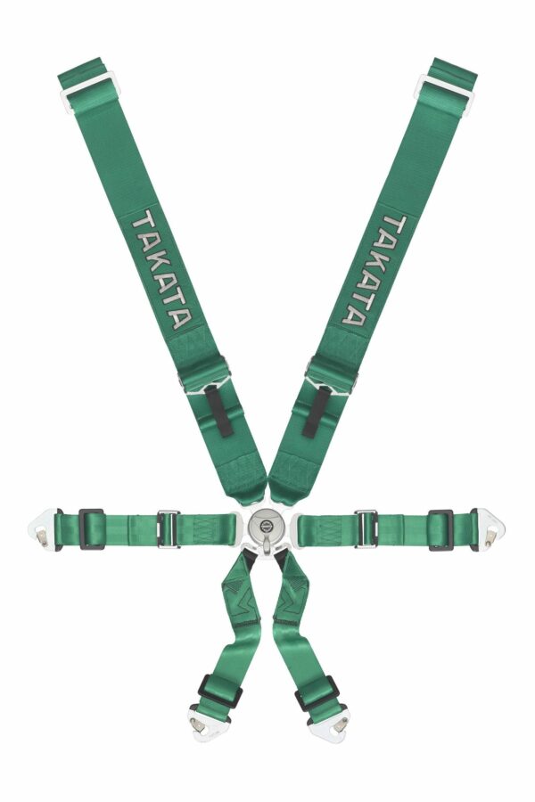 TAKATA Race 3x2 6-punts gordel Snap-on (Groen)