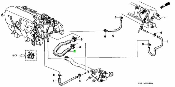 Honda Koelslang/omloopslang - cilinderkop naar thermostaathuis - Afbeelding 2