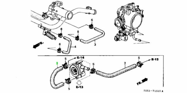 Honda Oliekoeler slang K-serie
