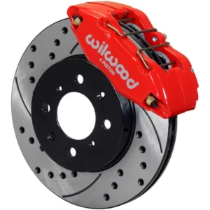 Wilwood Brake kit voorzijde - Rode 4p remklauwen en 262mm geboorde + gegroefde schijven
