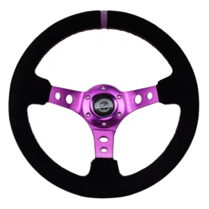 NRG stuur 350mm 76mm dish Paars Suede