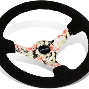 NRG stuur 350mm 76mm dish Bloemen Suede
