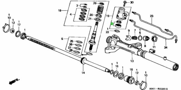 Honda Oliekeerring & Lager set stuurhuis EG/EK